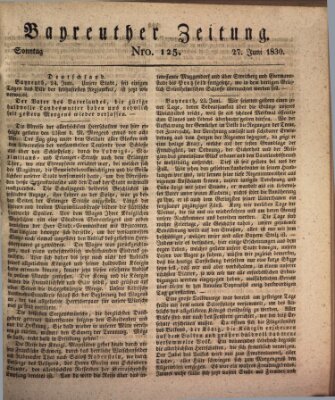 Bayreuther Zeitung Sonntag 27. Juni 1830