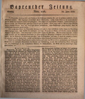 Bayreuther Zeitung Montag 28. Juni 1830