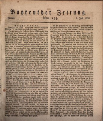 Bayreuther Zeitung Freitag 9. Juli 1830