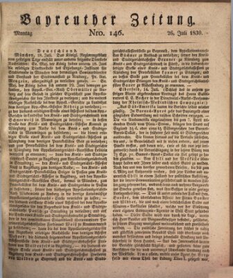 Bayreuther Zeitung Montag 26. Juli 1830