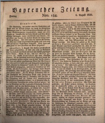 Bayreuther Zeitung Freitag 6. August 1830