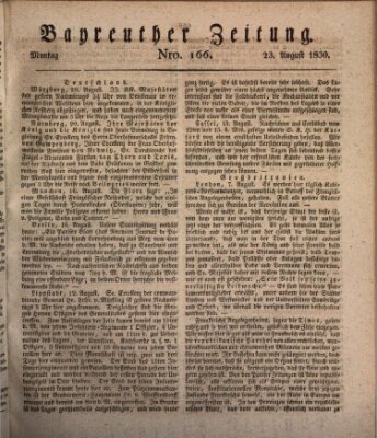 Bayreuther Zeitung Montag 23. August 1830