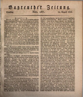 Bayreuther Zeitung Dienstag 24. August 1830