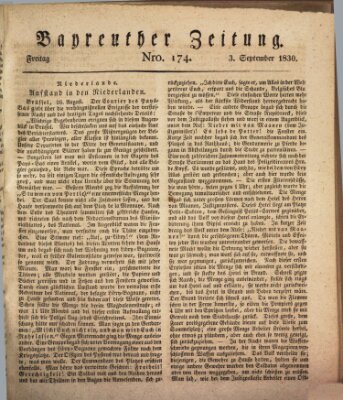 Bayreuther Zeitung Freitag 3. September 1830