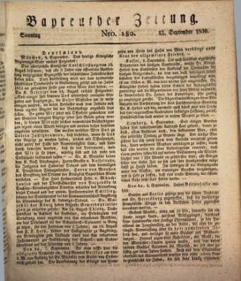 Bayreuther Zeitung Sonntag 12. September 1830