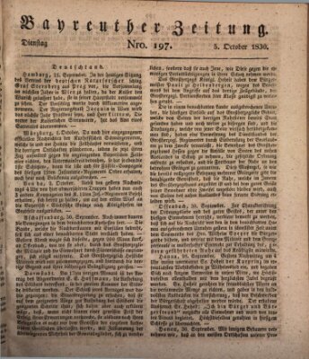 Bayreuther Zeitung Dienstag 5. Oktober 1830