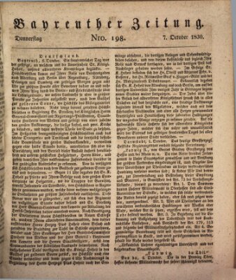 Bayreuther Zeitung Donnerstag 7. Oktober 1830