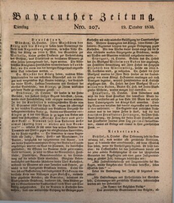 Bayreuther Zeitung Dienstag 19. Oktober 1830