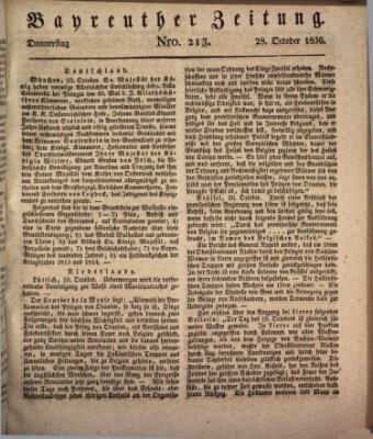 Bayreuther Zeitung Donnerstag 28. Oktober 1830