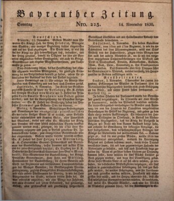 Bayreuther Zeitung Sonntag 14. November 1830