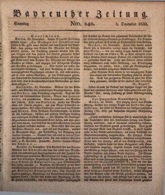 Bayreuther Zeitung Sonntag 5. Dezember 1830