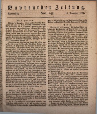 Bayreuther Zeitung Donnerstag 16. Dezember 1830