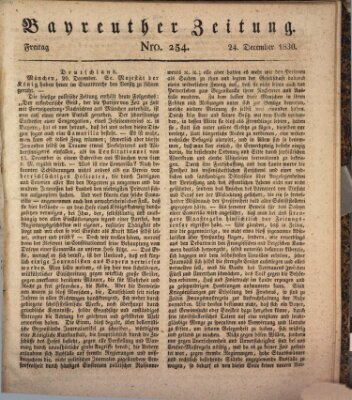 Bayreuther Zeitung Freitag 24. Dezember 1830