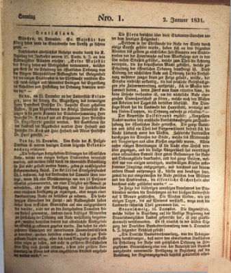 Bayreuther Zeitung Sonntag 2. Januar 1831