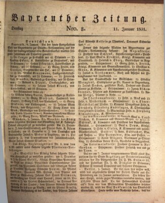 Bayreuther Zeitung Dienstag 11. Januar 1831