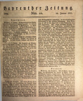 Bayreuther Zeitung Freitag 14. Januar 1831