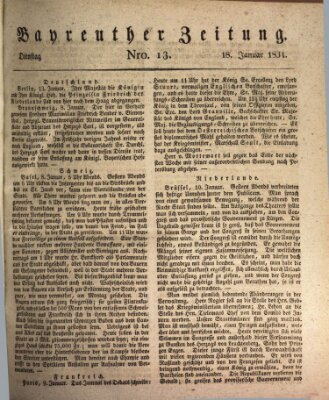 Bayreuther Zeitung Dienstag 18. Januar 1831