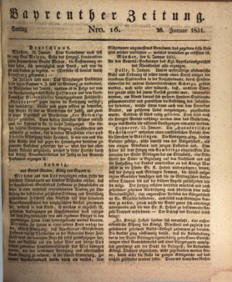 Bayreuther Zeitung Sonntag 23. Januar 1831