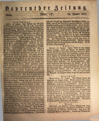 Bayreuther Zeitung Montag 24. Januar 1831