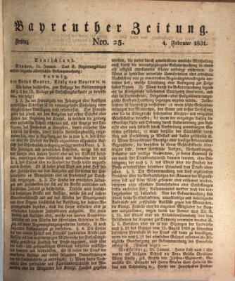 Bayreuther Zeitung Freitag 4. Februar 1831