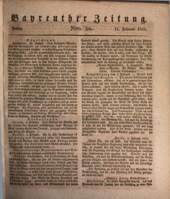 Bayreuther Zeitung Freitag 11. Februar 1831