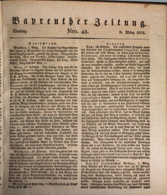 Bayreuther Zeitung Dienstag 8. März 1831