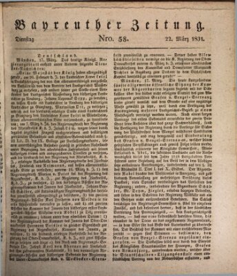 Bayreuther Zeitung Dienstag 22. März 1831