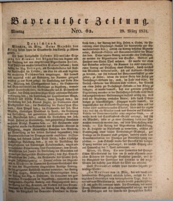 Bayreuther Zeitung Montag 28. März 1831