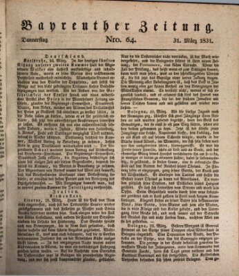 Bayreuther Zeitung Donnerstag 31. März 1831