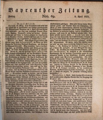 Bayreuther Zeitung Freitag 8. April 1831