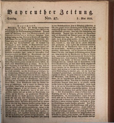 Bayreuther Zeitung Dienstag 3. Mai 1831