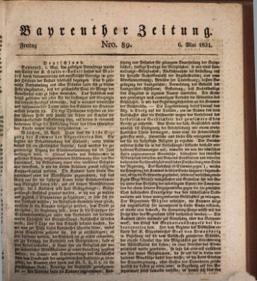 Bayreuther Zeitung Freitag 6. Mai 1831