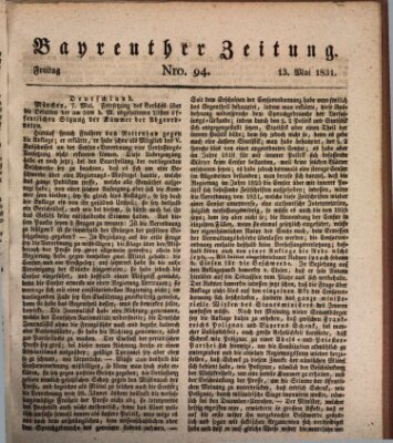 Bayreuther Zeitung Freitag 13. Mai 1831