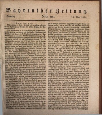 Bayreuther Zeitung Sonntag 15. Mai 1831