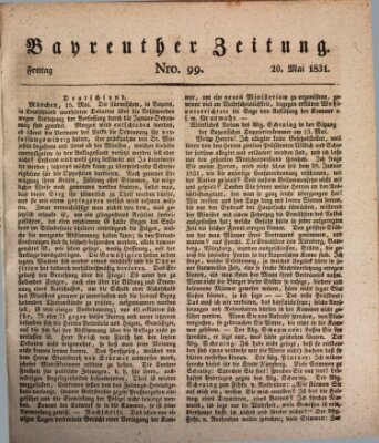 Bayreuther Zeitung Freitag 20. Mai 1831