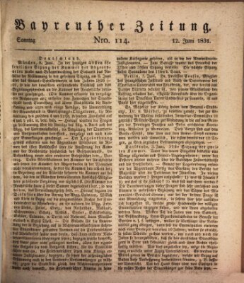 Bayreuther Zeitung Sonntag 12. Juni 1831