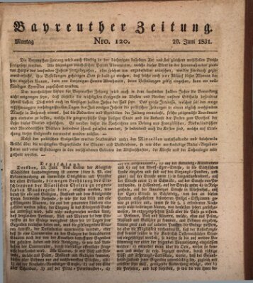 Bayreuther Zeitung Montag 20. Juni 1831