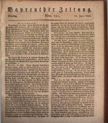 Bayreuther Zeitung Dienstag 21. Juni 1831