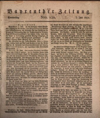 Bayreuther Zeitung Donnerstag 7. Juli 1831