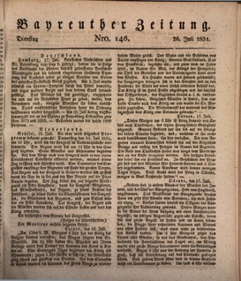 Bayreuther Zeitung Dienstag 26. Juli 1831