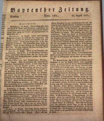 Bayreuther Zeitung Dienstag 16. August 1831