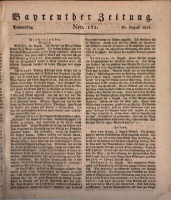 Bayreuther Zeitung Donnerstag 18. August 1831