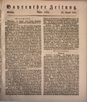 Bayreuther Zeitung Montag 22. August 1831