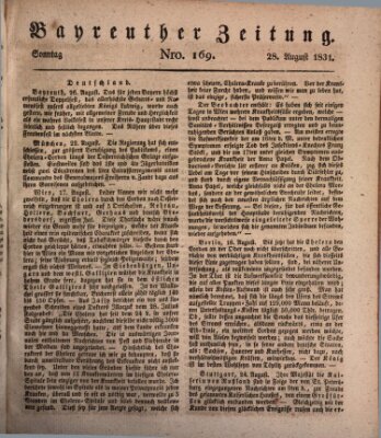 Bayreuther Zeitung Sonntag 28. August 1831