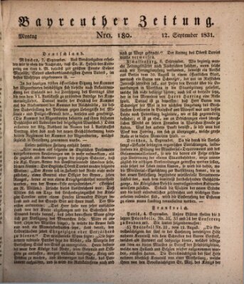 Bayreuther Zeitung Montag 12. September 1831