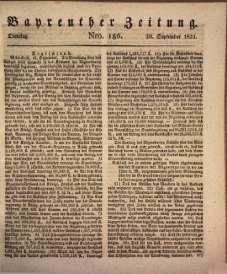 Bayreuther Zeitung Dienstag 20. September 1831