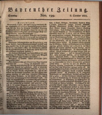 Bayreuther Zeitung Sonntag 9. Oktober 1831