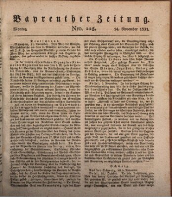 Bayreuther Zeitung Montag 14. November 1831