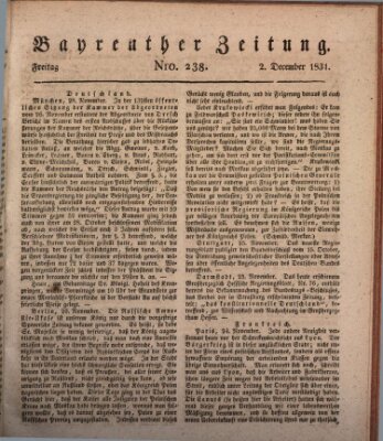 Bayreuther Zeitung Freitag 2. Dezember 1831