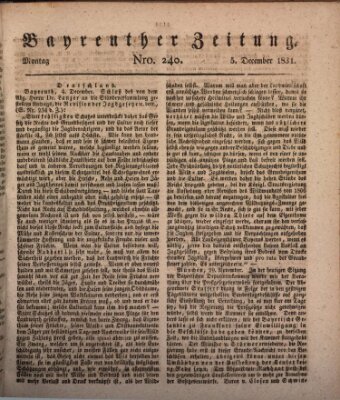 Bayreuther Zeitung Montag 5. Dezember 1831